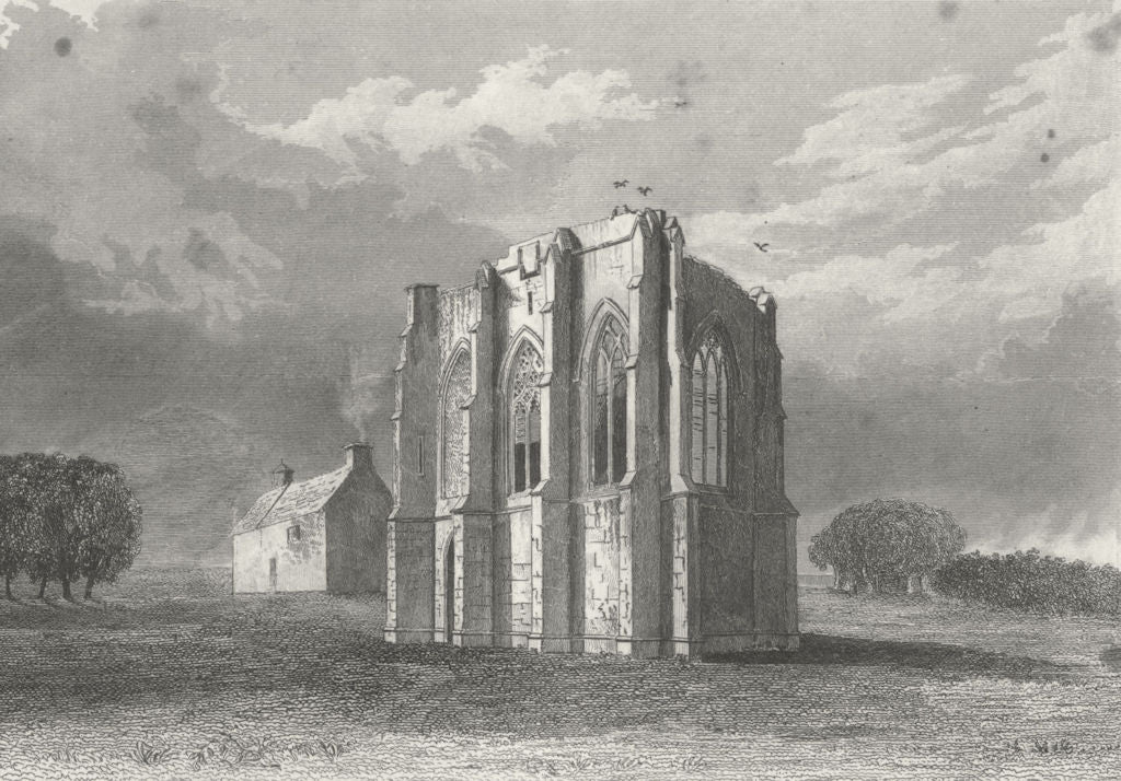 LINCS. Whykam Chapel. Saunders birds 1836 old antique vintage print picture